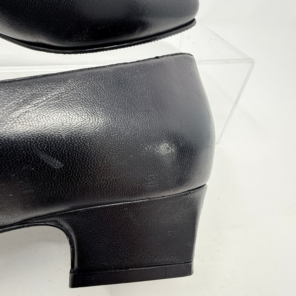 Trotters Black Leather Low Heel Comfort Pumps Classic Work Office Career Shoes - Picture 3 of 8